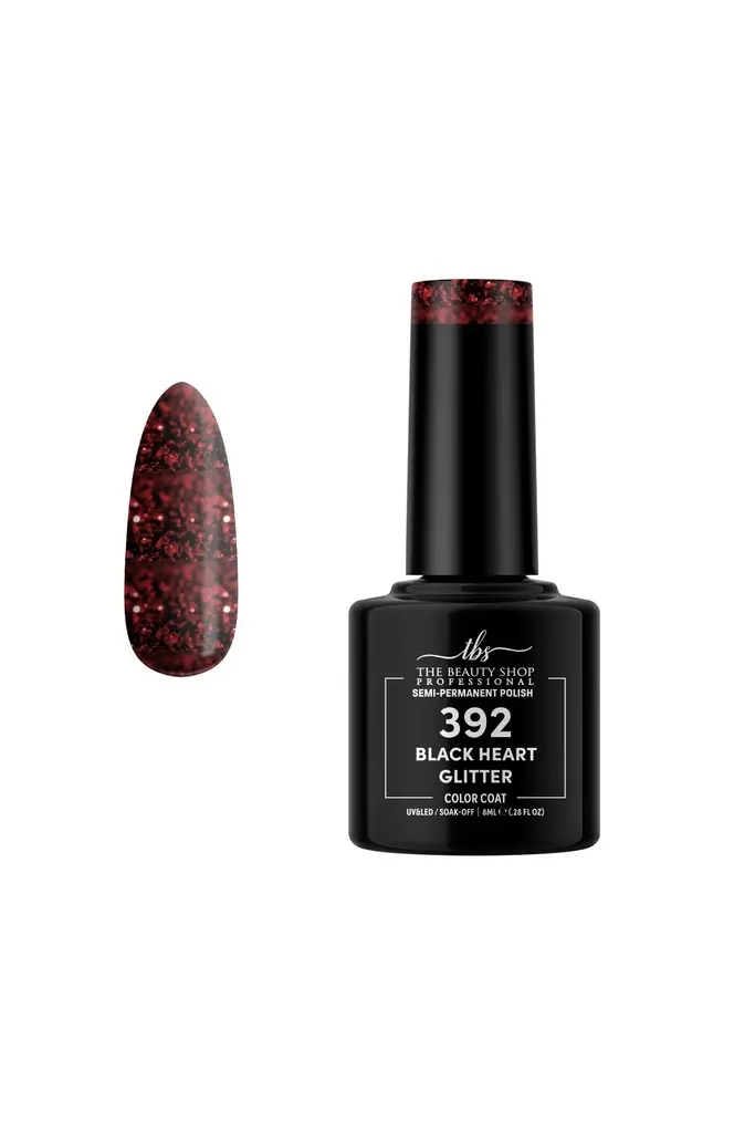 ΗΜΙΜΟΝΙΜΟ ΒΕΡΝΙΚΙ ΝΥΧΙΩΝ BLACK HEART GLITTER TBS 8ML 392