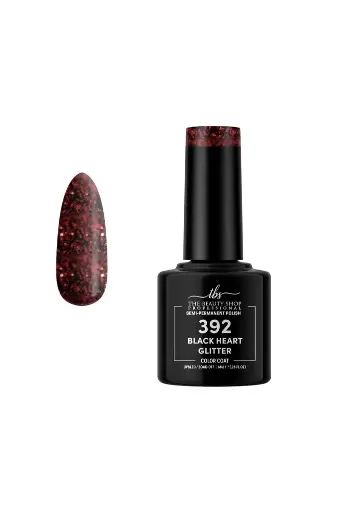 ΗΜΙΜΟΝΙΜΟ ΒΕΡΝΙΚΙ ΝΥΧΙΩΝ BLACK HEART GLITTER TBS 8ML 392